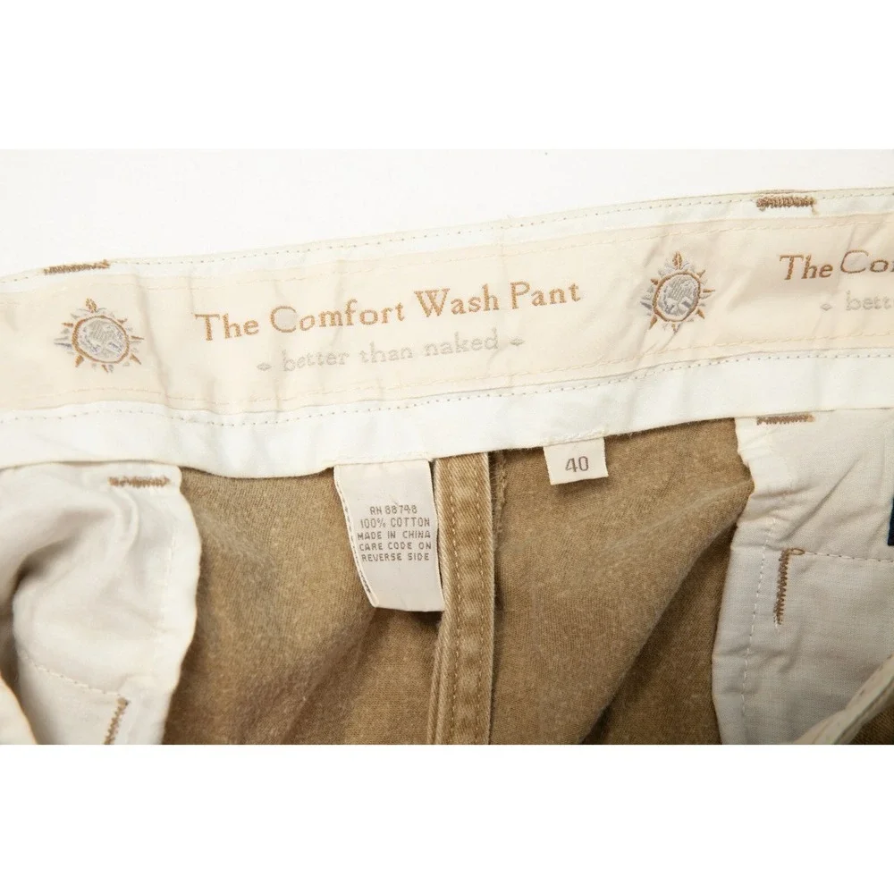 The Territory Ahead Pants Men 40 Actual 38x30 Beige Comfort Wash Pant Flat Front